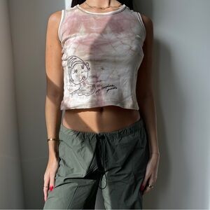 Vintage Cop Copine girl print tank top Y2K